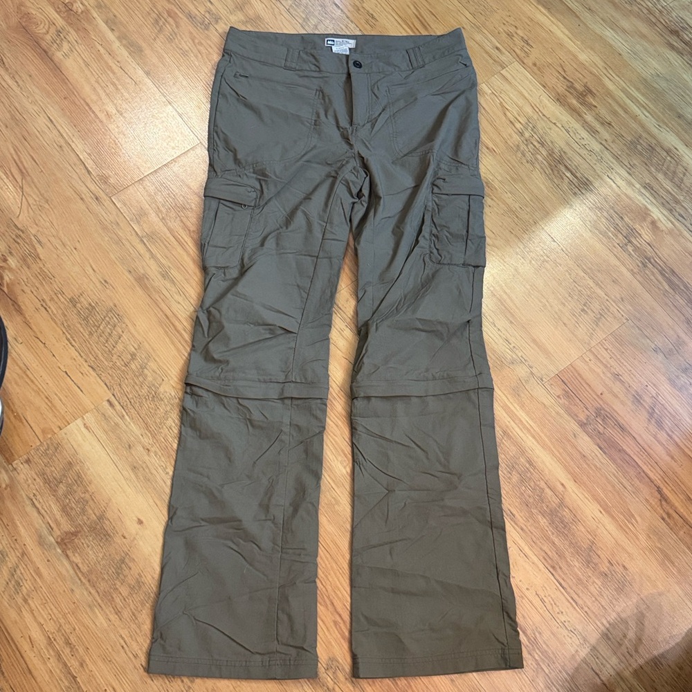 REI Convertible Olive Hiking Pants Sz 12 T